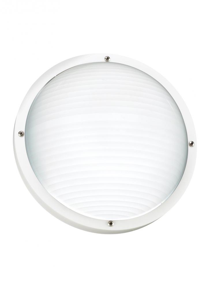 Bayside traditional 1-light LED outdoor exterior wall or ceiling mount in white finish with frosted