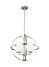 Generation Lighting 3124603-962 - Alturas contemporary 3-light indoor dimmable ceiling chandelier pendant light in brushed nickel silv