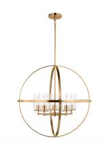 Generation Lighting 3124675-848 - Alturas indoor dimmable 5-light single tier chandelier in satin brass finish with spherical steel fr