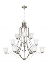 Generation Lighting 3139012-962 - Emmons traditional 12-light indoor dimmable ceiling chandelier pendant light in brushed nickel silve