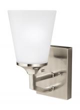 Generation Lighting 4124501-962 - Hanford traditional 1-light indoor dimmable bath vanity wall sconce in brushed nickel silver finish