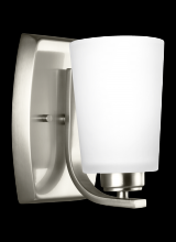 Generation Lighting 4128901-962 - Franport transitional 1-light indoor dimmable bath vanity wall sconce in brushed nickel silver finis