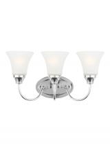 Generation Lighting 44807-05 - Holman traditional 3-light indoor dimmable bath vanity wall sconce in chrome silver finish with sati