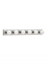Generation Lighting 4739-98 - Center Stage traditional 6-light indoor dimmable bath vanity wall sconce in brushed stainless silver
