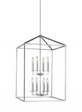 Generation Lighting 5115008-05 - Perryton transitional 8-light indoor dimmable large ceiling pendant hanging chandelier light in chro