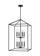 Generation Lighting 5115008-112 - Perryton transitional 8-light indoor dimmable large ceiling pendant hanging chandelier light in midn