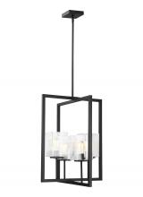 Generation Lighting 5241504-112 - Mitte transitional 4-light indoor dimmable small ceiling pendant hanging chandelier light in midnigh