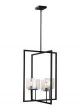 Generation Lighting 5341504-112 - Mitte transitional 4-light indoor dimmable large ceiling pendant hanging chandelier light in midnigh