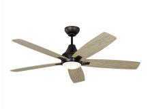 Generation Lighting 5LWDR52AGPD - Lowden 52" Dimmable Indoor/Outdoor Integrated LED Aged Pewter Ceiling Fan with Light Kit, Remote