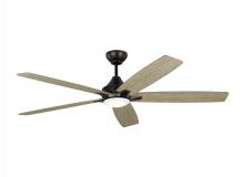 Generation Lighting 5LWDSM60AGPD - Lowden 60" Dimmable Indoor/Outdoor Integrated LED Aged Pewter Ceiling Fan with Light Kit