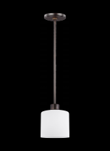 Generation Lighting 6128801-710 - Canfield modern 1-light indoor dimmable ceiling hanging single pendant light in bronze finish with e