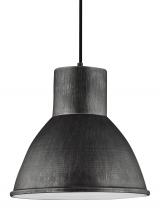 Generation Lighting 6517401-846 - Division Street contemporary 1-light indoor dimmable ceiling hanging single pendant light in stardus