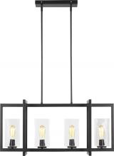 Generation Lighting 6641504-112 - Mitte transitional 4-light indoor dimmable linear island ceiling pendant hanging chandelier light in