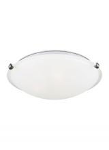 Generation Lighting 7543503-962 - Clip Ceiling transitional 3-light indoor dimmable flush mount in brushed nickel silver finish with s
