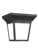 Generation Lighting 7546701-71 - Lavon modern 1-light outdoor exterior pendant in antique bronze finish with smooth white glass panel