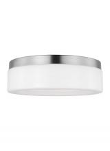 Generation Lighting 7569093S-962 - Rhett modern 1-light indoor dimmable medium ceiling flush mount in brushed nickel silver finish with