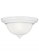 Generation Lighting 77065-15 - Geary transitional 3-light indoor dimmable ceiling flush mount fixture in white finish with satin et