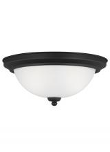 Generation Lighting 77064-112 - Geary transitional 2-light indoor dimmable ceiling flush mount fixture in midnight black finish with