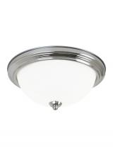 Generation Lighting 77064-962 - Geary transitional 2-light indoor dimmable ceiling flush mount fixture in brushed nickel silver fini