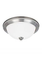 Generation Lighting 77064EN3-962 - Geary transitional 2-light LED indoor dimmable ceiling flush mount fixture in brushed nickel silver
