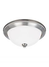 Generation Lighting 77065-962 - Geary transitional 3-light indoor dimmable ceiling flush mount fixture in brushed nickel silver fini