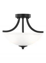 Generation Lighting 7716502EN3-112 - Geary transitional 2-light LED indoor dimmable ceiling flush mount fixture in midnight black finish