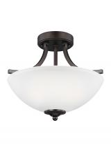 Generation Lighting 7716502EN3-710 - Geary transitional 2-light LED indoor dimmable ceiling flush mount fixture in bronze finish with sat