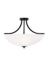 Generation Lighting 7716504-112 - Geary transitional 4-light indoor dimmable ceiling flush mount fixture in midnight black finish with