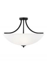 Generation Lighting 7716504EN3-112 - Geary transitional 4-light LED indoor dimmable ceiling flush mount fixture in midnight black finish