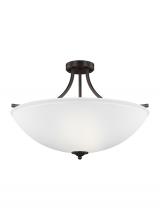 Generation Lighting 7716504EN3-710 - Geary transitional 4-light LED indoor dimmable ceiling flush mount fixture in bronze finish with sat