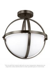 Generation Lighting 7724602EN3-778 - Alturas contemporary 2-light LED indoor dimmable ceiling semi-flush mount in brushed oil rubbed bron
