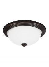 Generation Lighting 77264-710 - Geary transitional 2-light indoor dimmable ceiling flush mount fixture in bronze finish with satin e
