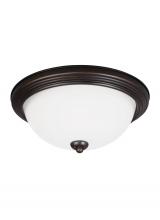 Generation Lighting 77264EN3-710 - Geary transitional 2-light LED indoor dimmable ceiling flush mount fixture in bronze finish with sat