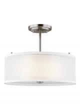 Generation Lighting 7737302-962 - Elmwood Park traditional 2-light indoor dimmable ceiling semi-flush mount in brushed nickel silver f