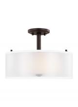 Generation Lighting 7737302EN3-710 - Elmwood Park traditional 2-light LED indoor dimmable ceiling semi-flush mount in bronze finish with