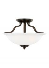 Generation Lighting 7739002EN3-710 - Emmons traditional 2-light LED indoor dimmable ceiling semi-flush mount in bronze finish with satin