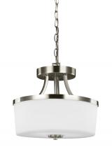 Generation Lighting 7739102-962 - Hettinger transitional 2-light indoor dimmable ceiling flush mount in brushed nickel silver finish w