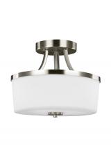 Generation Lighting 7739102EN3-962 - Hettinger transitional 2-light LED indoor dimmable ceiling flush mount in brushed nickel silver fini