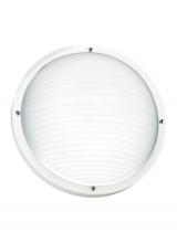Generation Lighting 83057EN3-15 - Bayside traditional 1-light LED outdoor exterior wall or ceiling mount in white finish with frosted