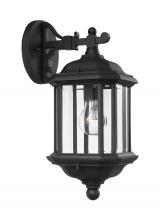Generation Lighting 84030-12 - Kent traditional 1-light outdoor exterior medium wall lantern sconce in black finish with clear beve