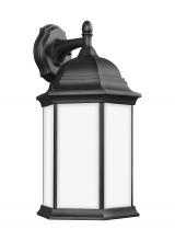 Generation Lighting 8438751-12 - Sevier traditional 1-light outdoor exterior large downlight outdoor wall lantern sconce in black fin