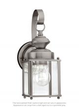 Generation Lighting 8456-965 - Jamestowne transitional 1-light small outdoor exterior wall lantern in antique brushed nickel silver