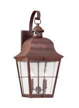 Generation Lighting 8463EN-44 - Chatham traditional 2-light LED outdoor exterior wall lantern sconce in weathered copper finish with