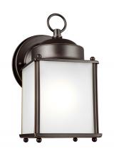 Generation Lighting 8592001-71 - New Castle traditional 1-light outdoor exterior wall lantern sconce in antique bronze finish with sa