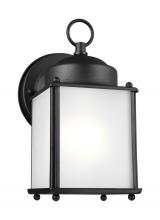 Generation Lighting 8592001EN3-12 - New Castle traditional 1-light LED outdoor exterior wall lantern sconce in black finish with satin e