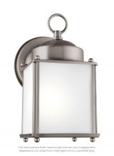 Generation Lighting 8592001EN3-965 - New Castle traditional 1-light LED outdoor exterior wall lantern sconce in antique brushed nickel si