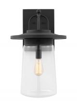Generation Lighting 8808901-12 - Tybee traditional 1-light outdoor exterior extra-large wall lantern in black finish with clear glass