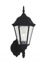 Generation Lighting 88941-12 - Bakersville traditional 1-light outdoor exterior wall lantern in black finish with clear beveled gla