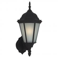 Generation Lighting 89941-12 - Bakersville traditional 1-light outdoor exterior wall lantern sconce in black finish with satin etch