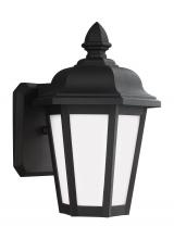 Generation Lighting 89822-12 - Brentwood traditional 1-light outdoor exterior small wall lantern sconce in black finish with smooth